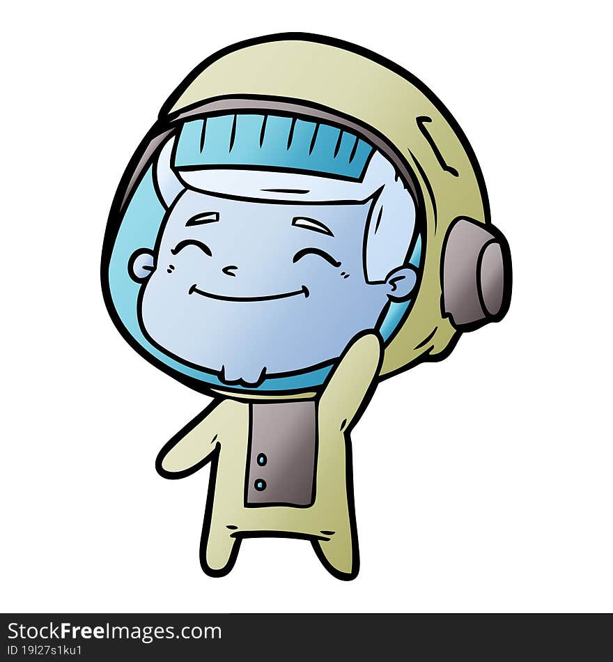 happy cartoon astronaut. happy cartoon astronaut