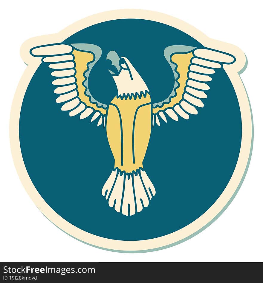 Tattoo Style Sticker Of An American Eagle