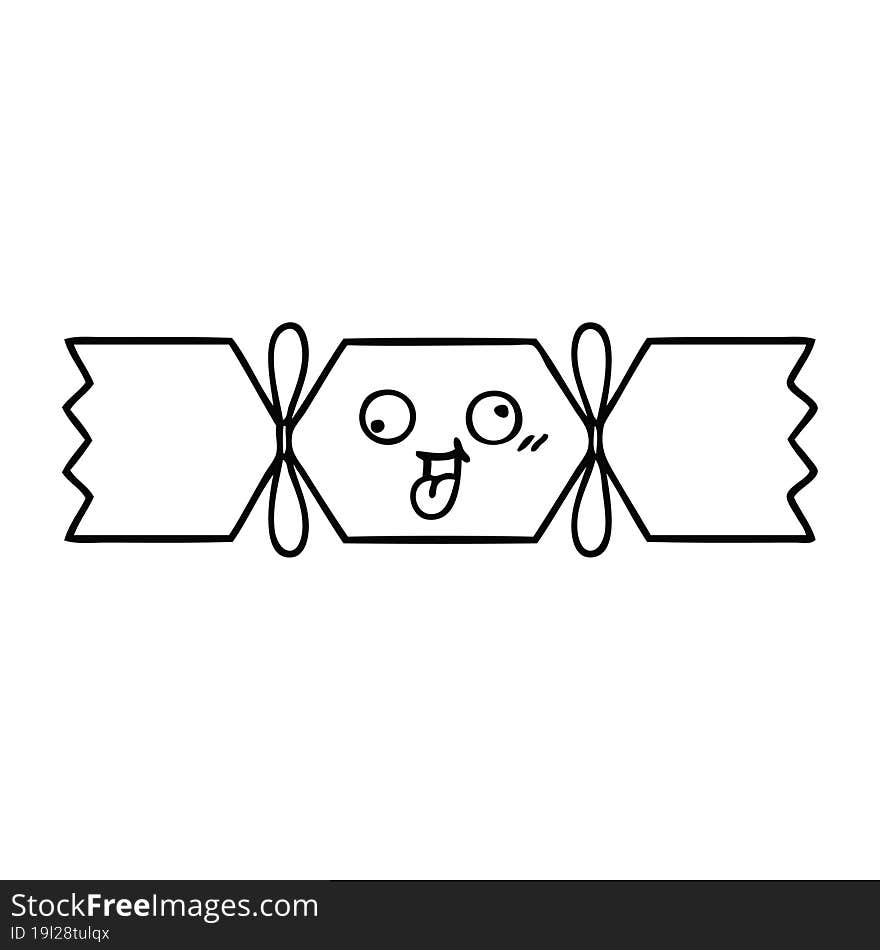 Line Drawing Cartoon Christmas Cracker