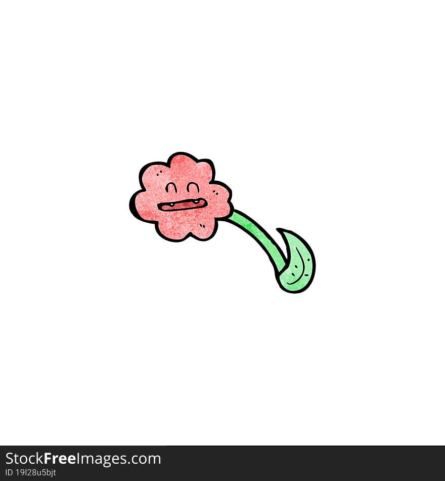 funny flower cartoon character