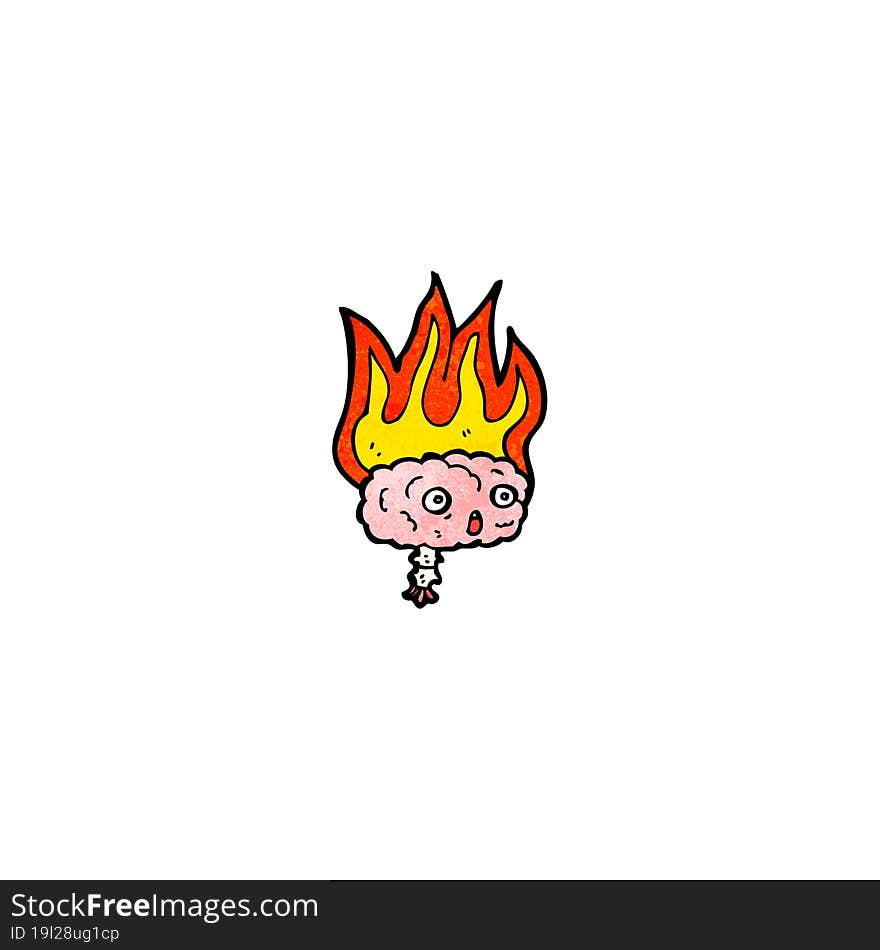 flaming brain cartoon