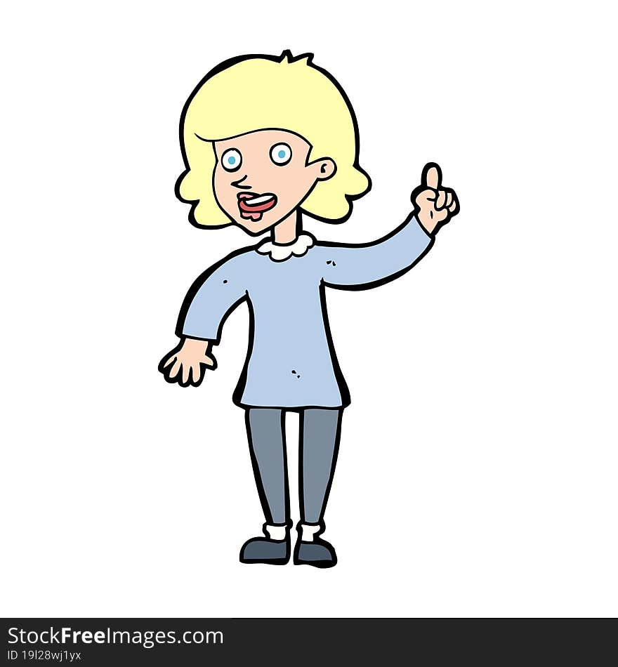 cartoon woman with idea