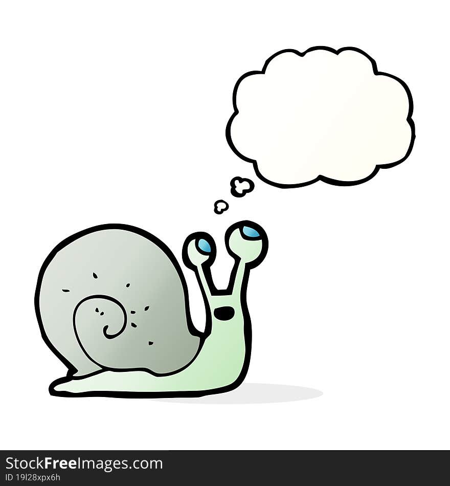 cartoon snail with thought bubble