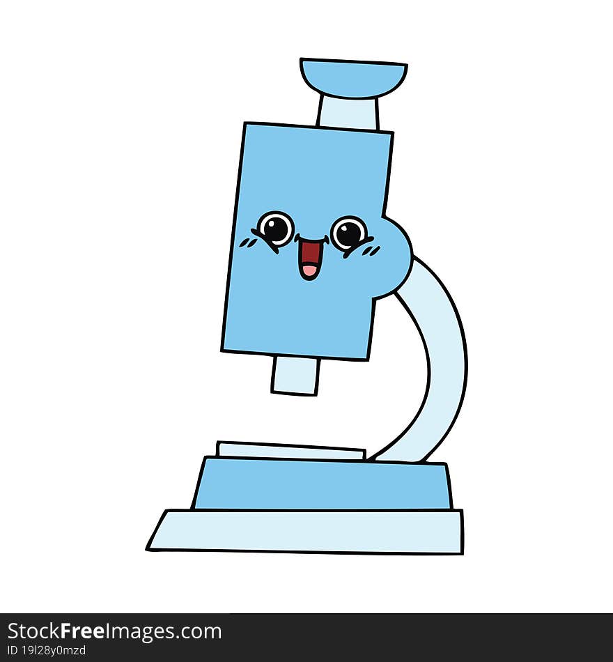 cute cartoon of a microscope. cute cartoon of a microscope