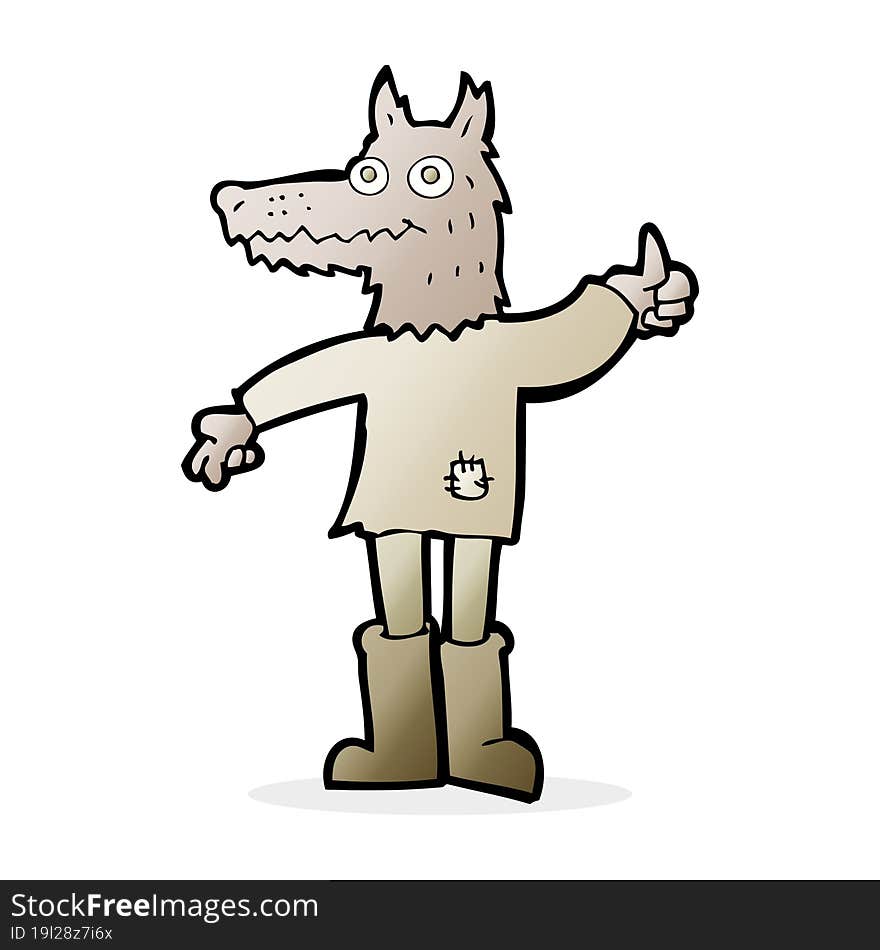 cartoon wolf man