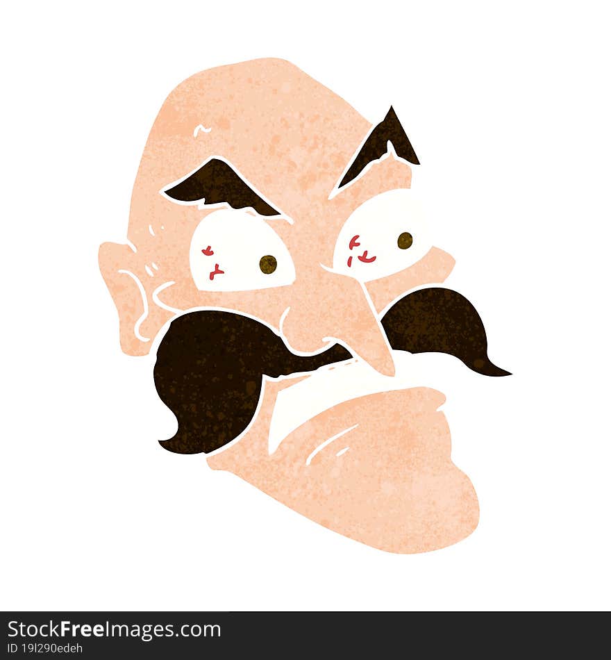 cartoon angry old man