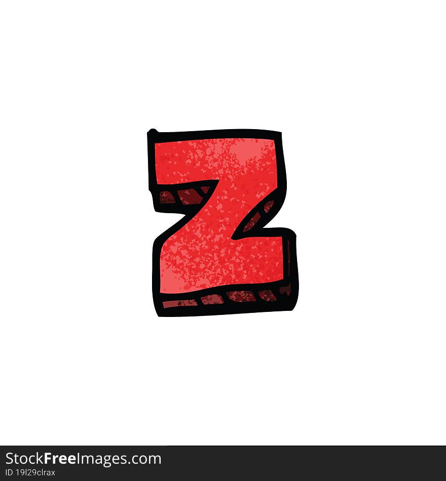 Cartoon Doodle Letter Z