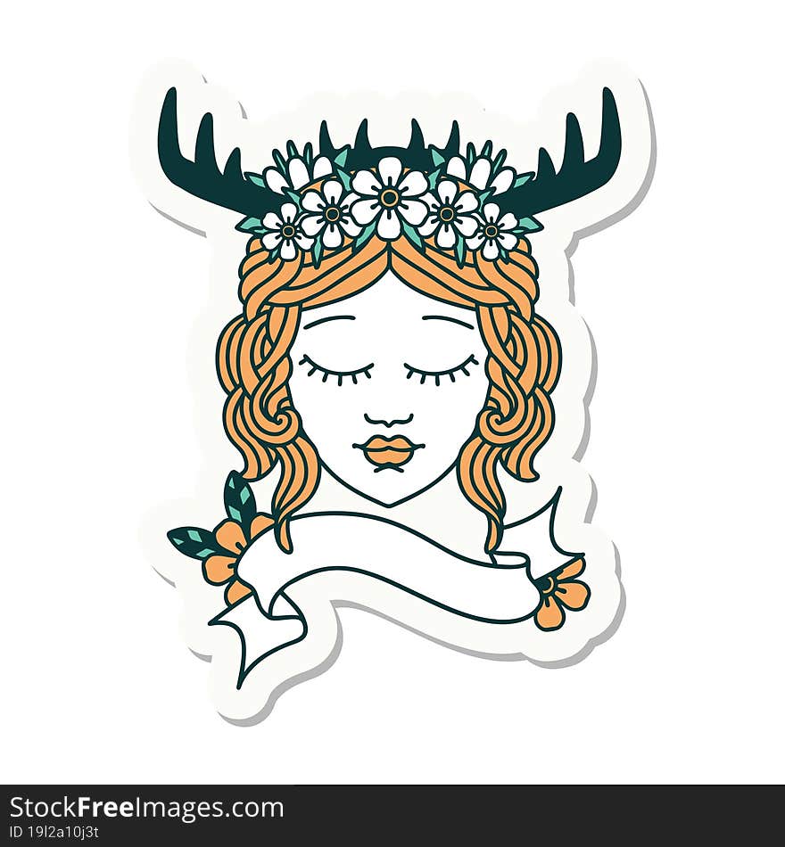 sticker of a human druid. sticker of a human druid