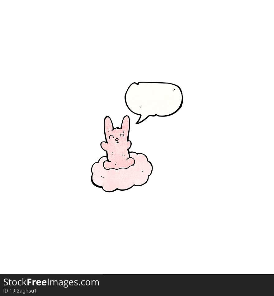 cartoon rabbit on cloud