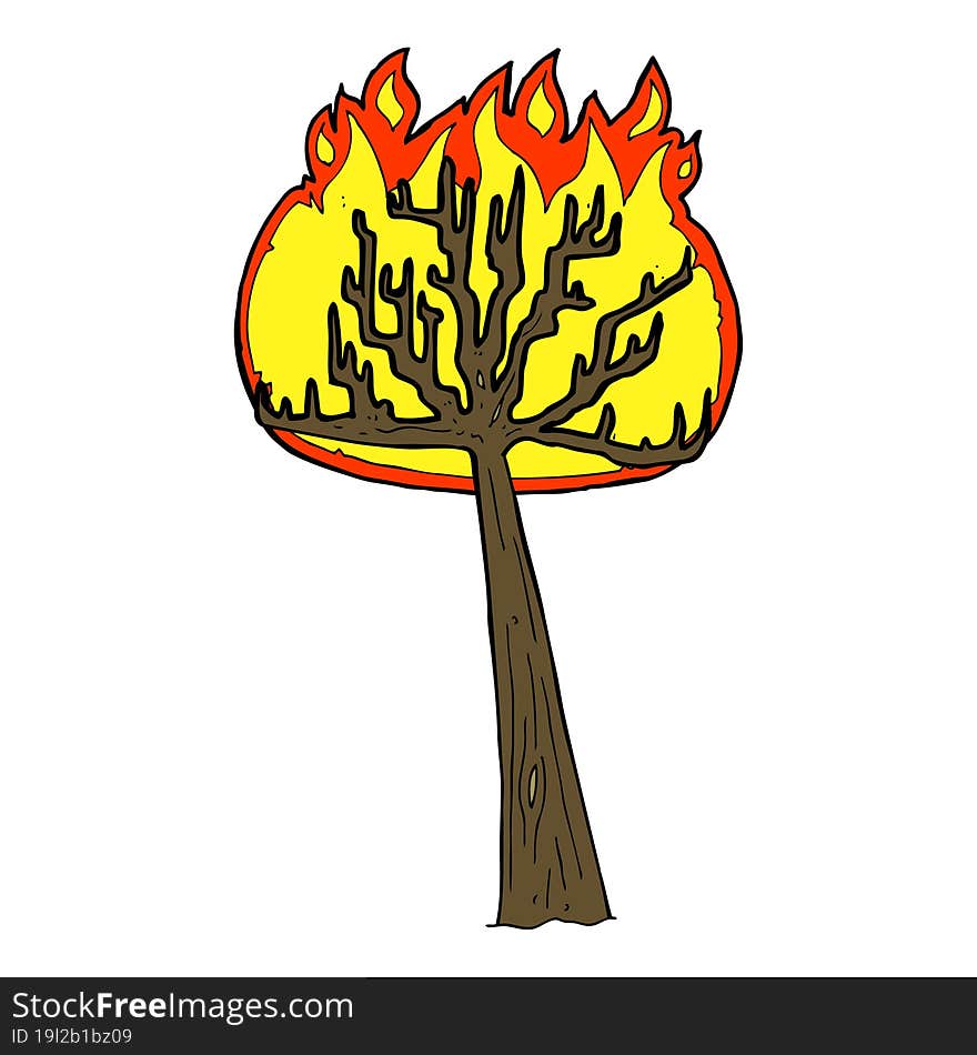 Cartoon Burning Tree