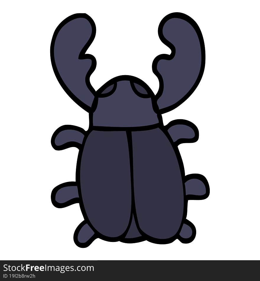 cartoon doodle huge beetle