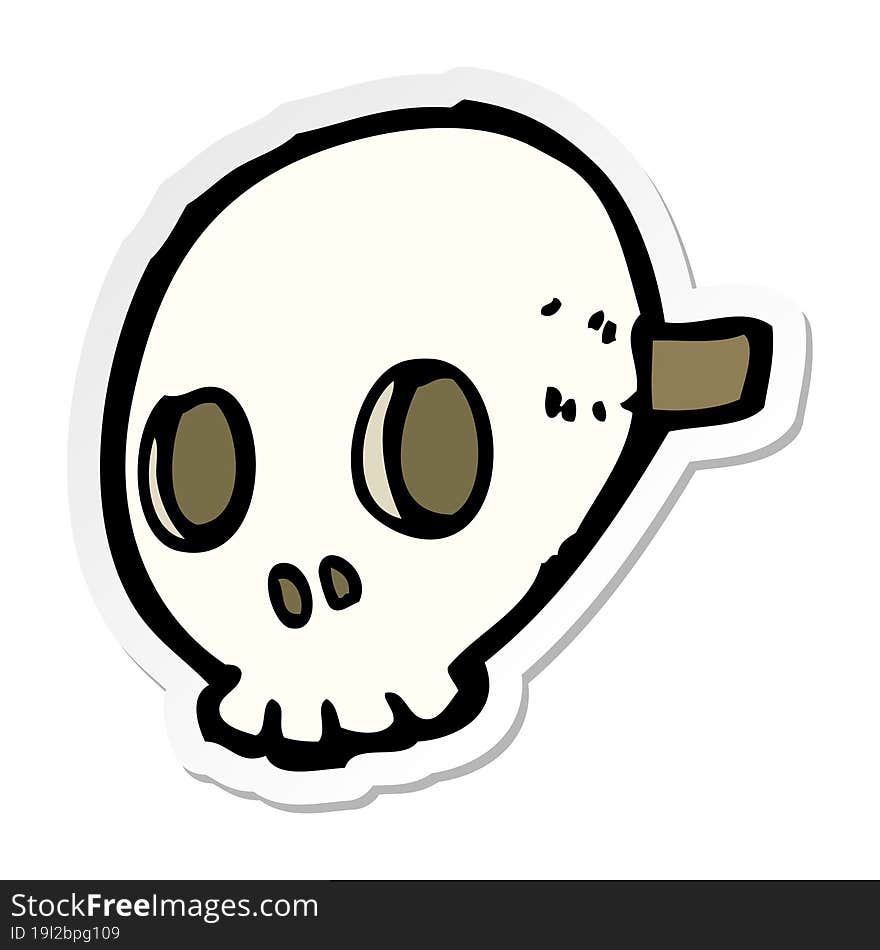 sticker of a cartoon skull mask