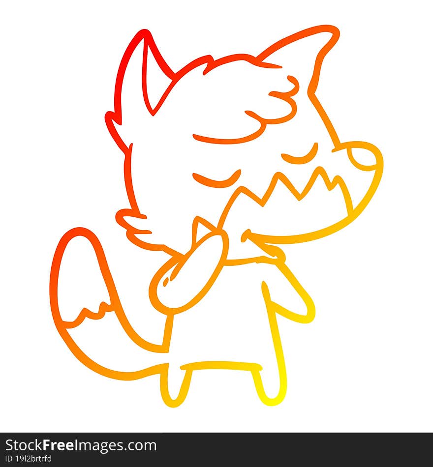 warm gradient line drawing friendly cartoon fox