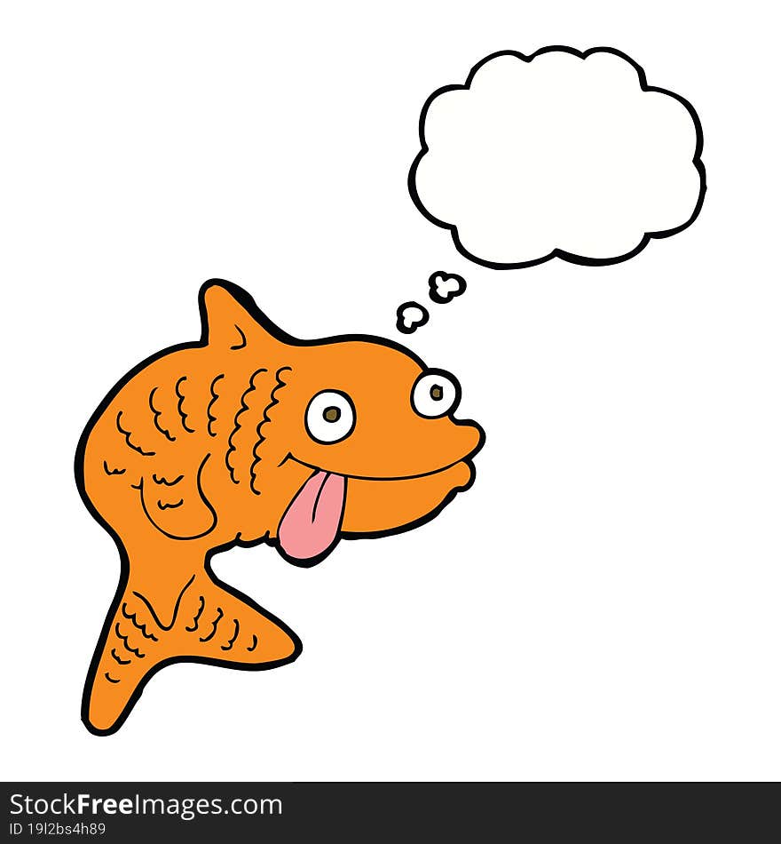 cartoon fish with thought bubble