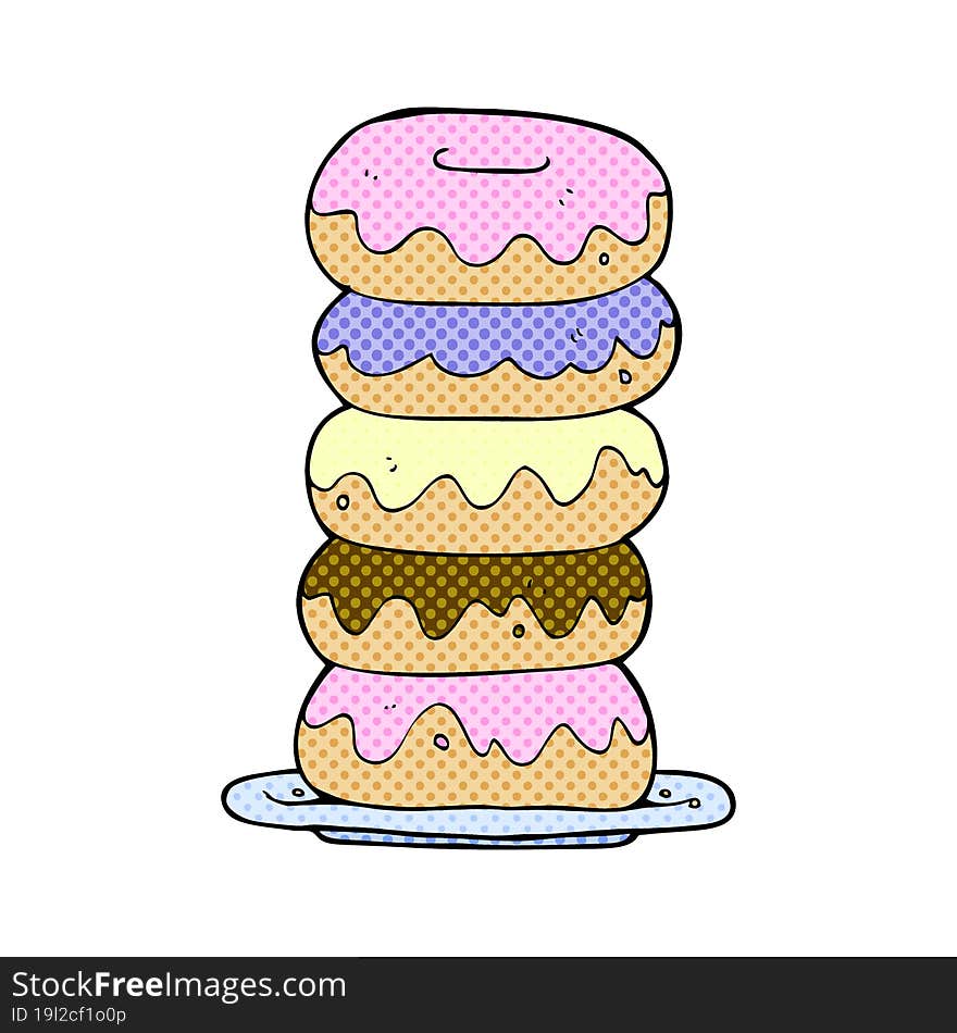 cartoon plate of donuts