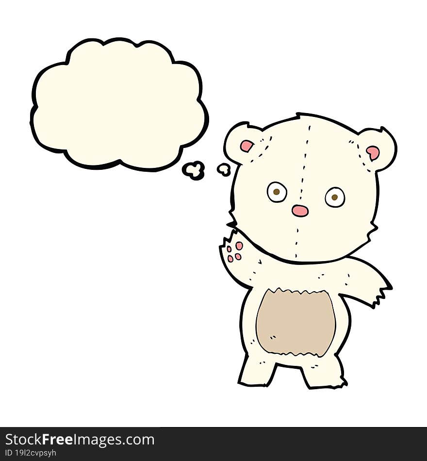 cute cartoon polar bear with thought bubble