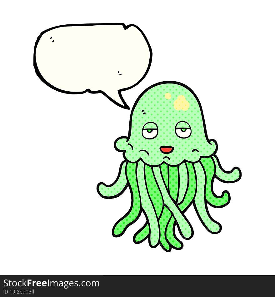 Comic Book Speech Bubble Cartoon Octopus