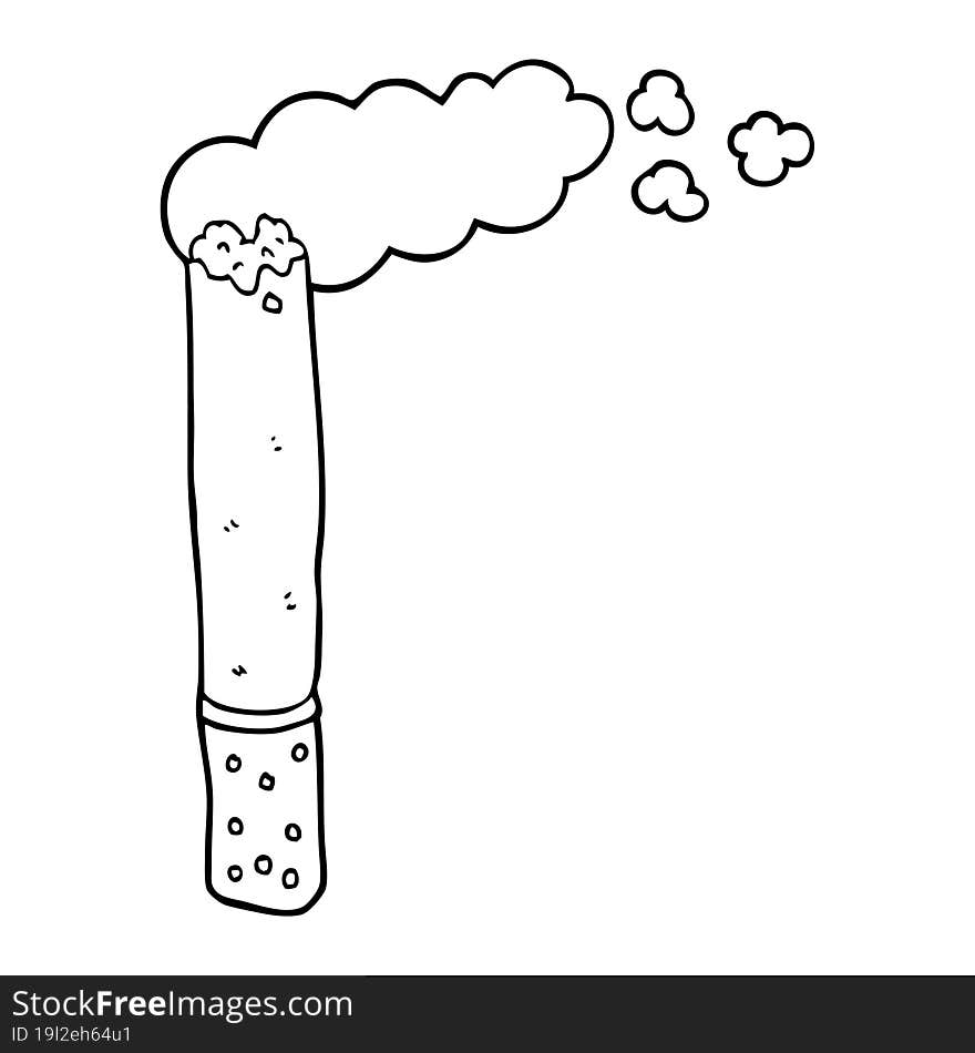 line drawing cartoon cigarette