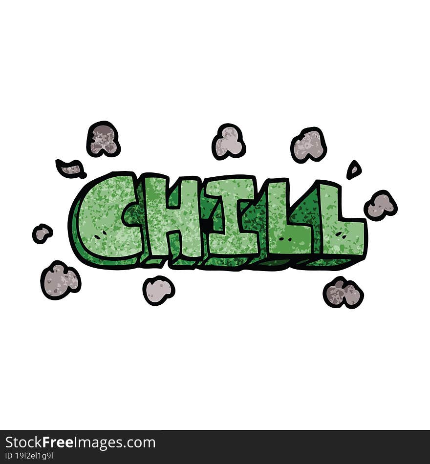 Cartoon Doodle Chill Sign