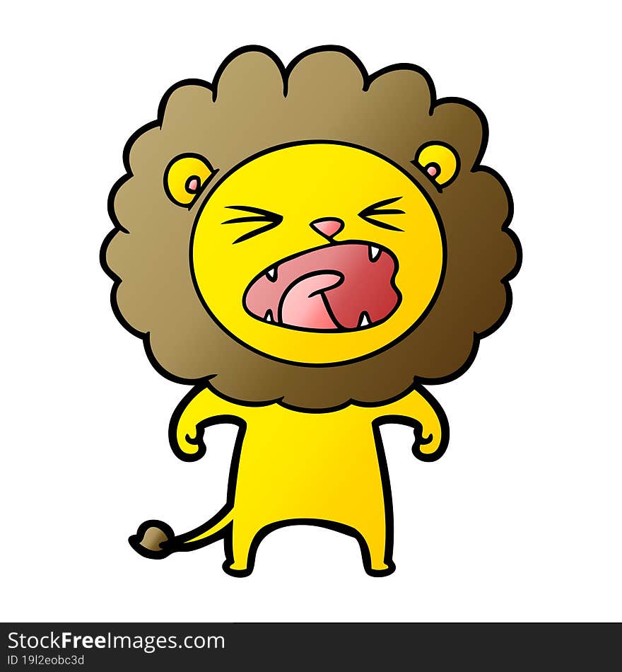 cartoon angry lion. cartoon angry lion