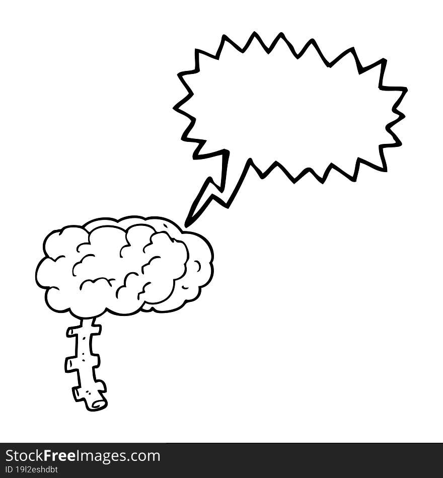 speech bubble cartoon brain