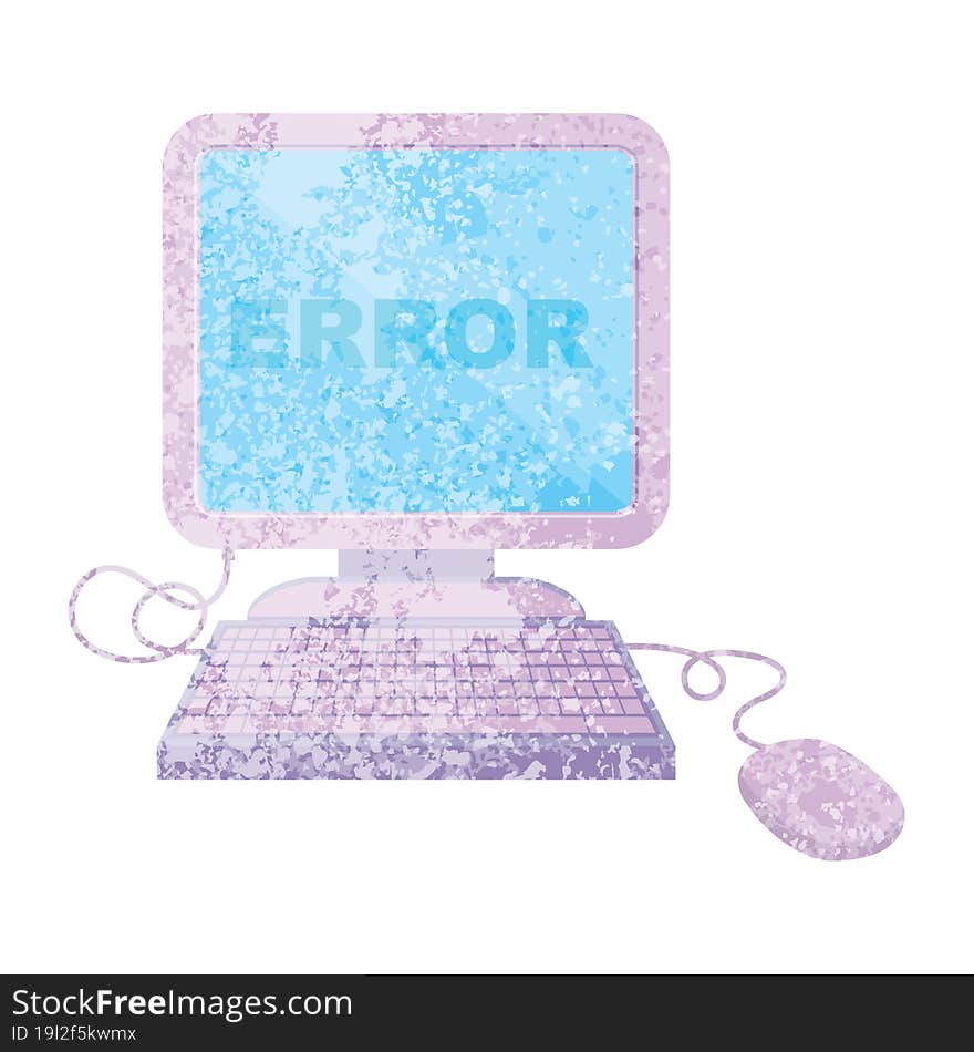 Flat colour illustration of a computer error