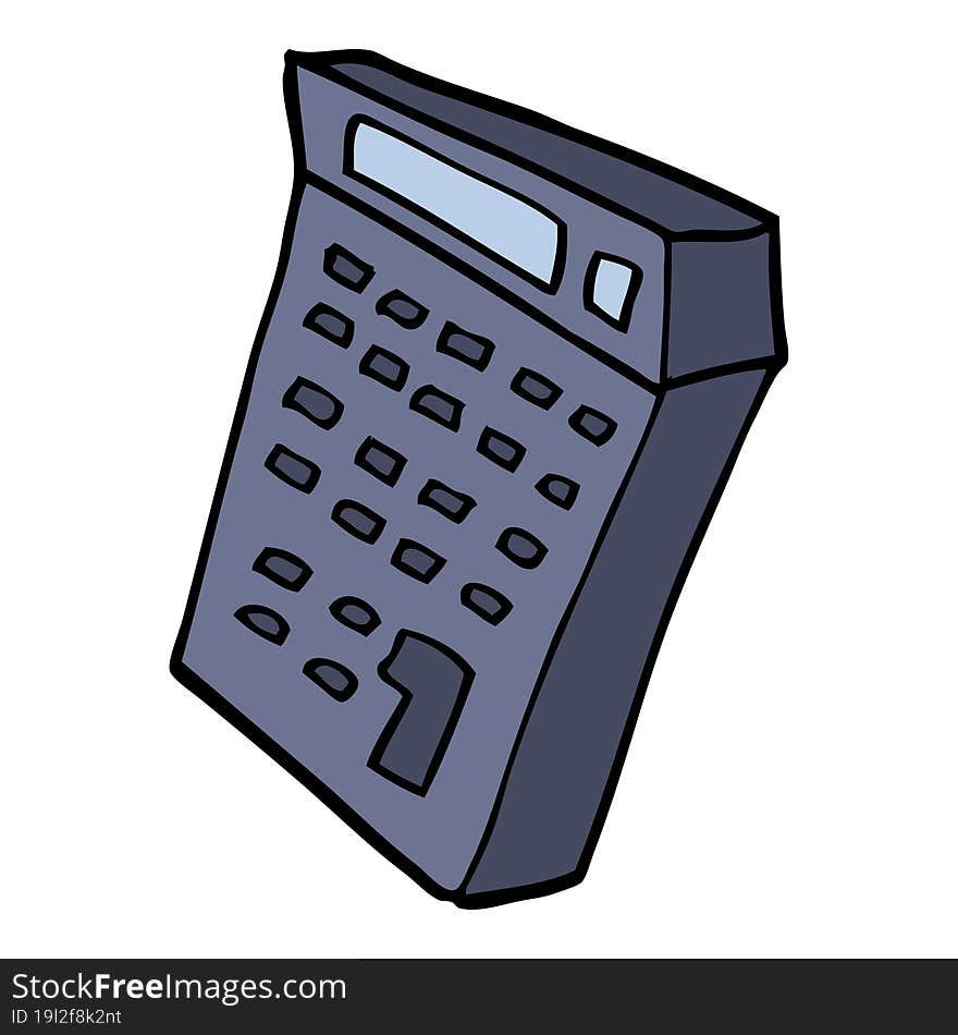 hand drawn doodle style cartoon calculator