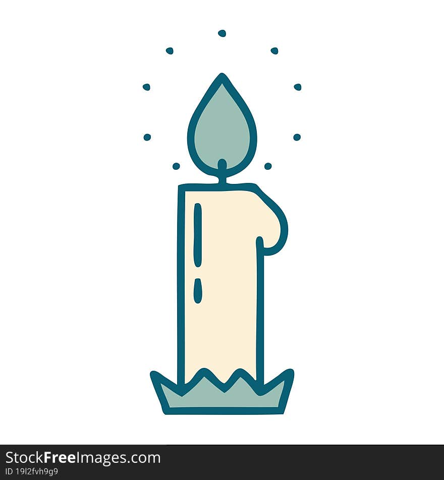 Tattoo Style Icon Of A Candle