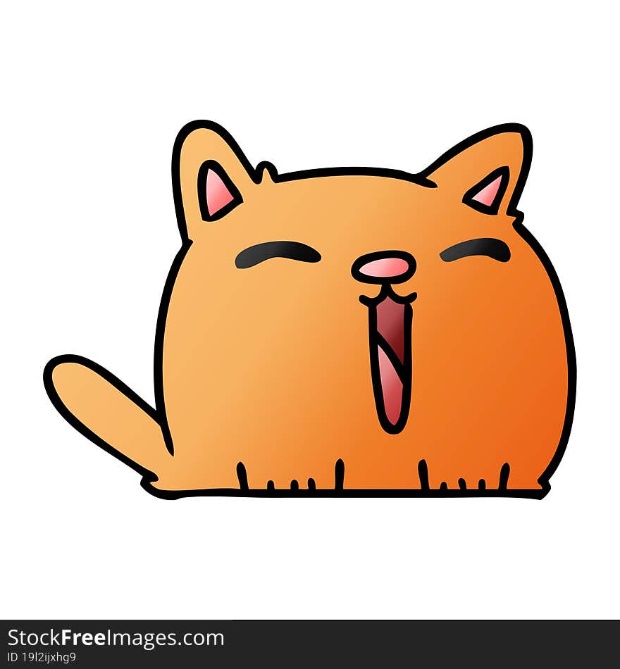 gradient cartoon of cute kawaii cat