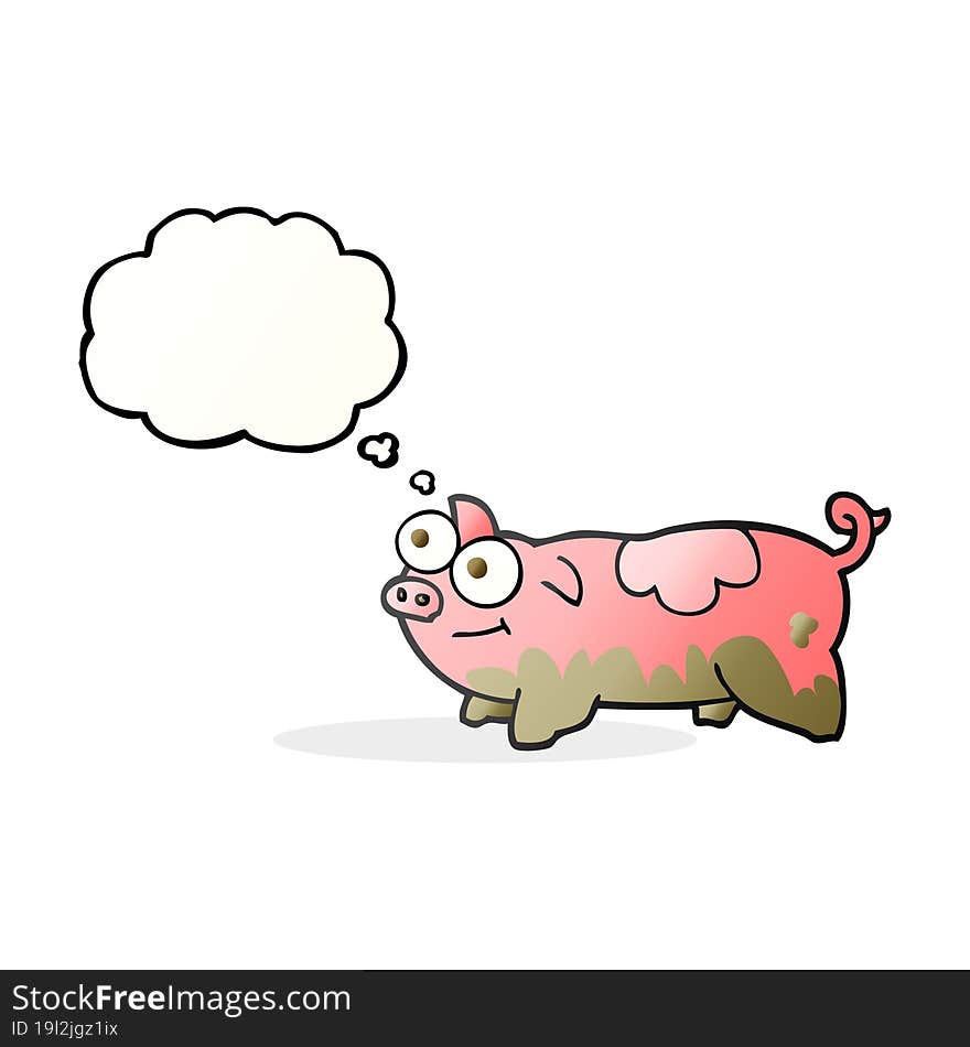 thought bubble cartoon pig