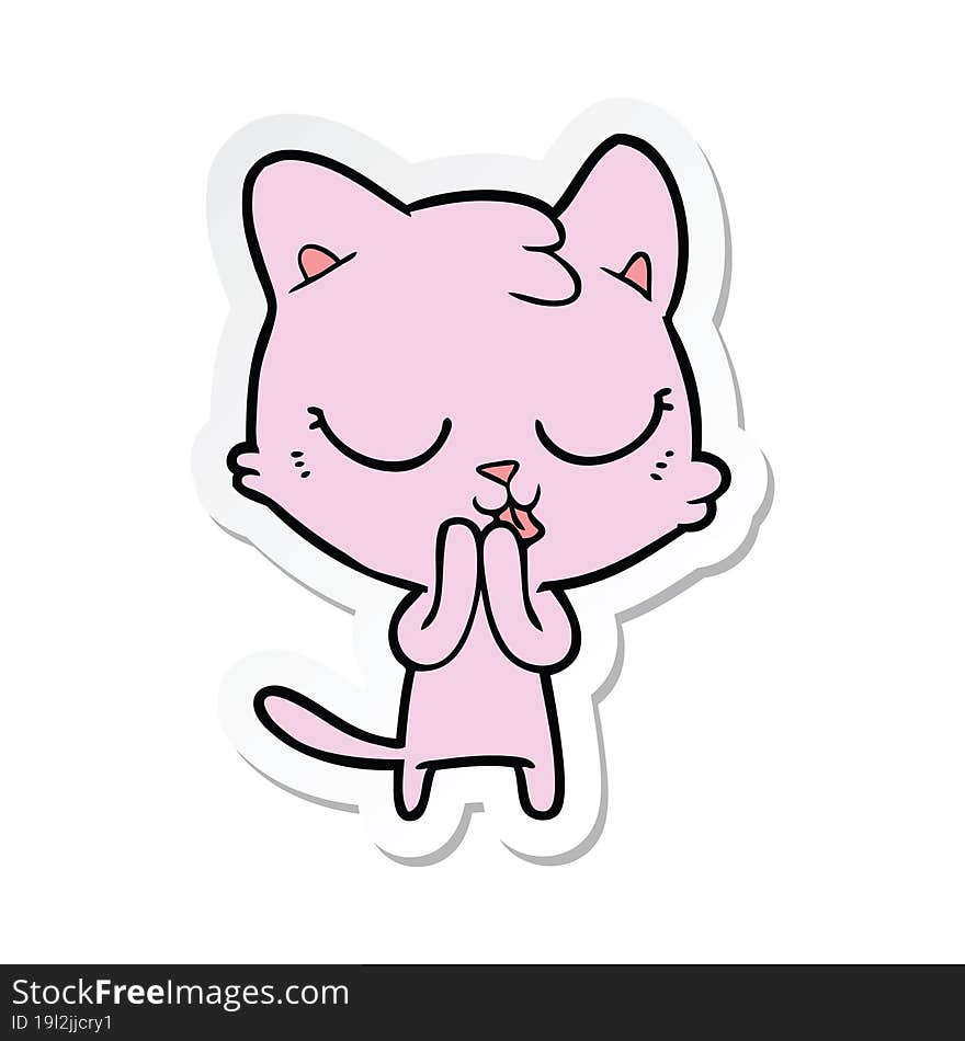 sticker of a cartoon cat