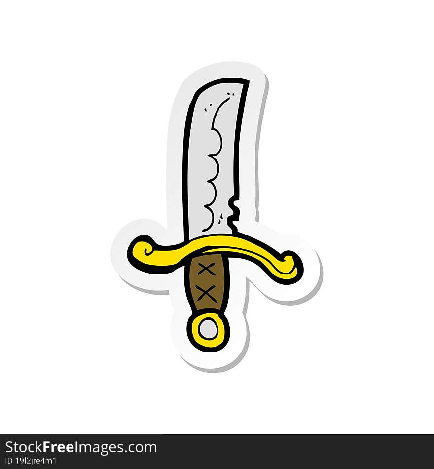 sticker of a cartoon sword