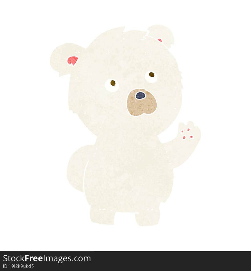 cartoon waving polar bear