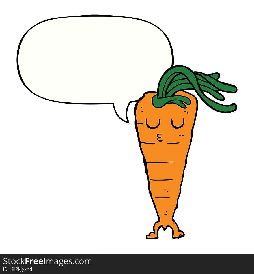 cartoon carrot and speech bubble