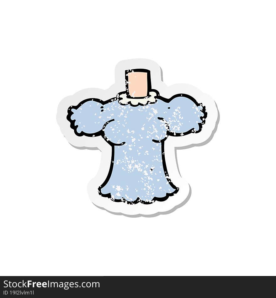 Retro Distressed Sticker Of A Cartoon Female Body