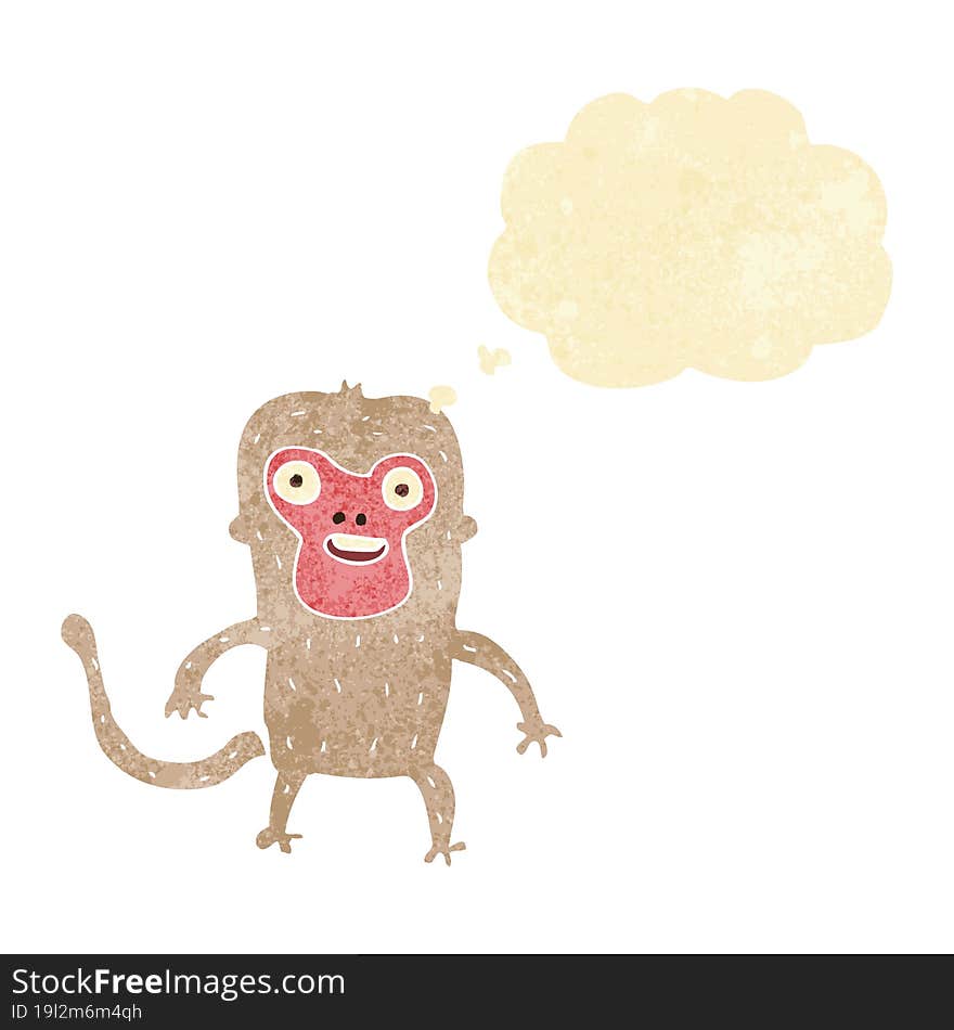 Cartoon Monkey With Thought Bubble