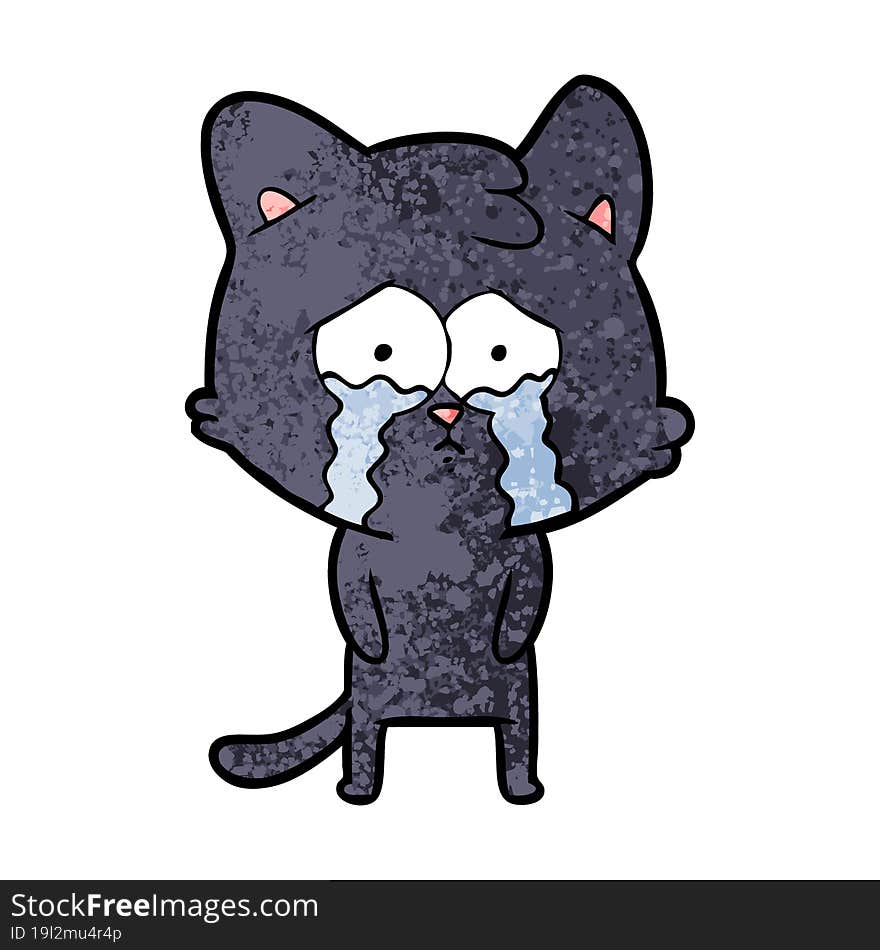 cartoon crying cat. cartoon crying cat