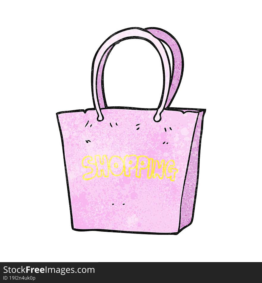 textured cartoon shopping bag