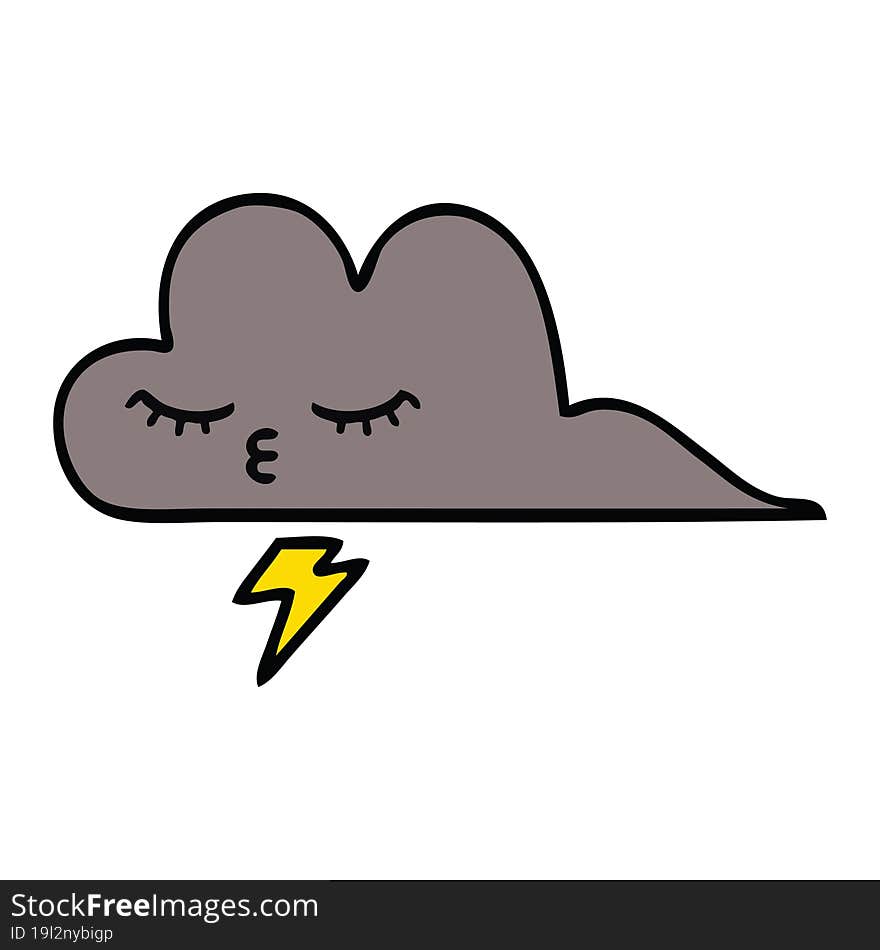 Cute Cartoon Storm Cloud