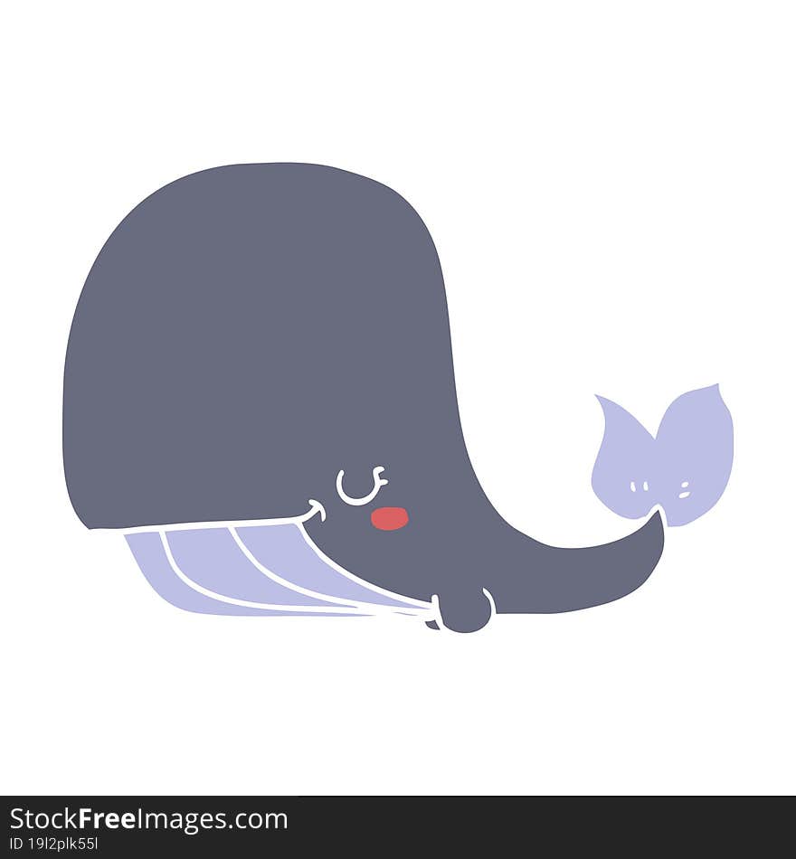 flat color style cartoon whale