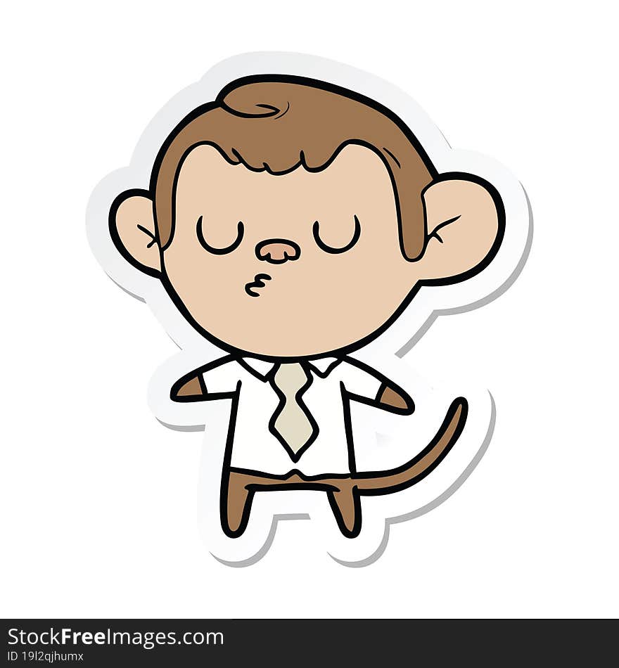 Sticker Of A Cartoon Monkey