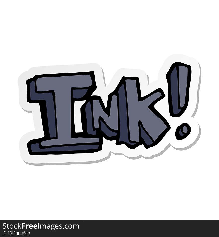 Sticker Of A Ink Cartoon