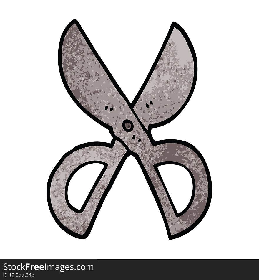 Cartoon Doodle Open Scissors