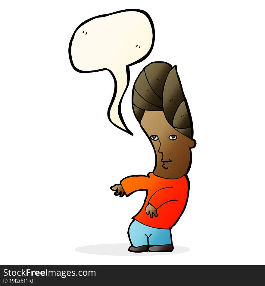 cartoon man with no worries with speech bubble