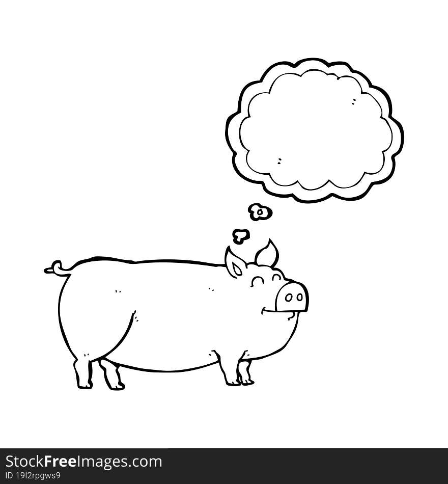 Thought Bubble Cartoon Muddy Pig