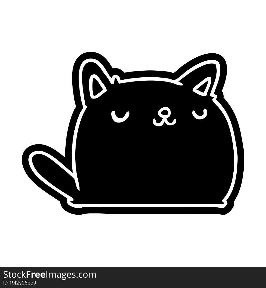 cartoon icon of cute kawaii cat