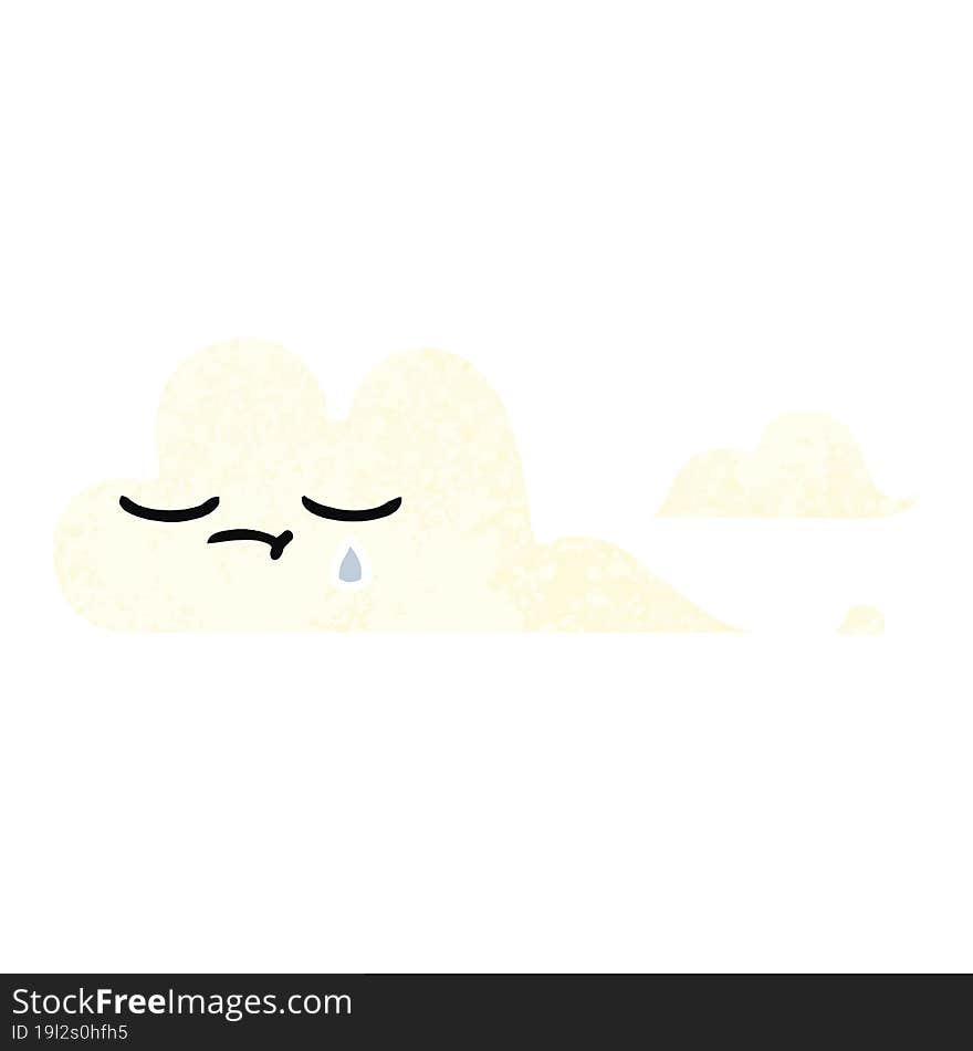 Retro Illustration Style Cartoon White Cloud