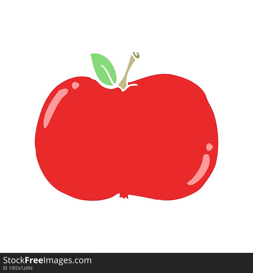 flat color style cartoon apple