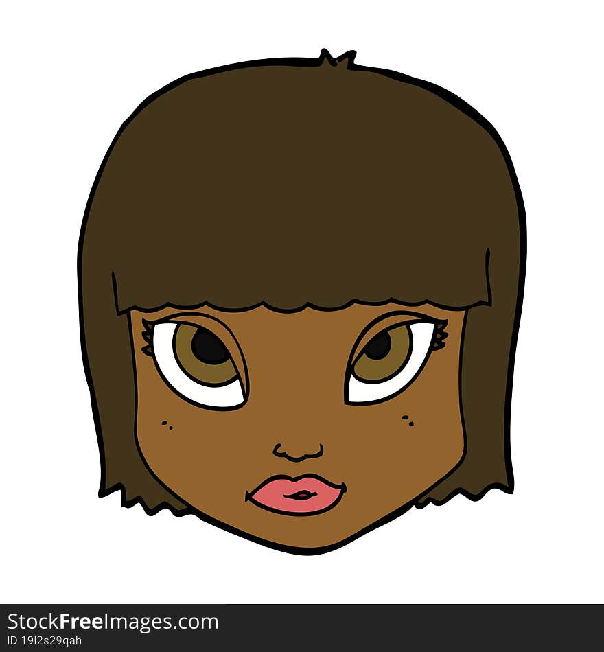 cartoon female face