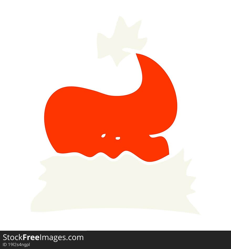 flat color illustration of christmas hat. flat color illustration of christmas hat